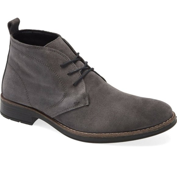 Nordstrom Men's 12-12.5 Grey Ms. Grayson Waterproof SUEDE Chukka Boot. ITALY - Picture 1 of 6